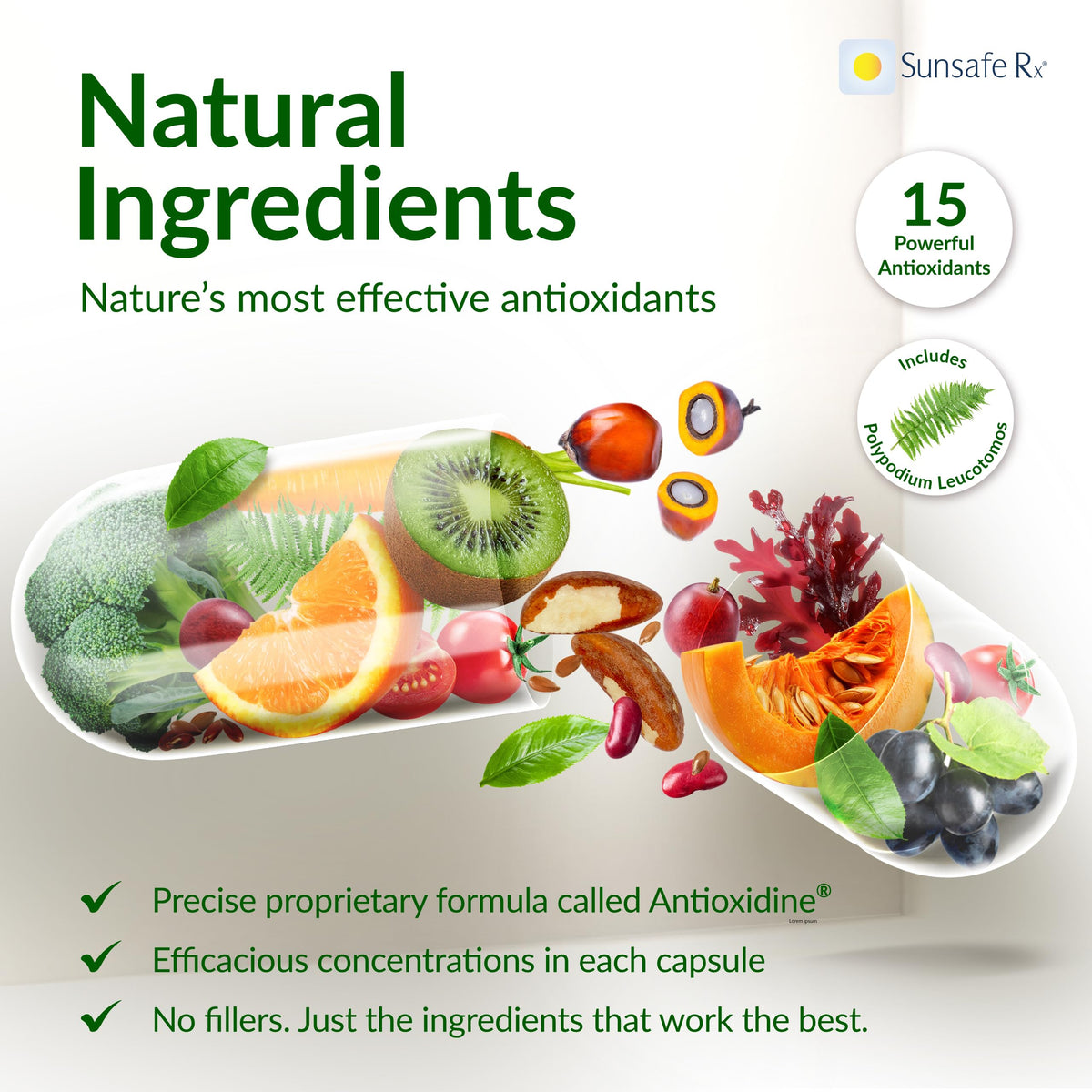 Sunsafe Rx Anti Aging Supplement Natural Skin Protection - 30 Capsules - image 3