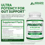 Arazo Nutrition Probiotic 40 Billion CFU - 60 Capsules - image 2