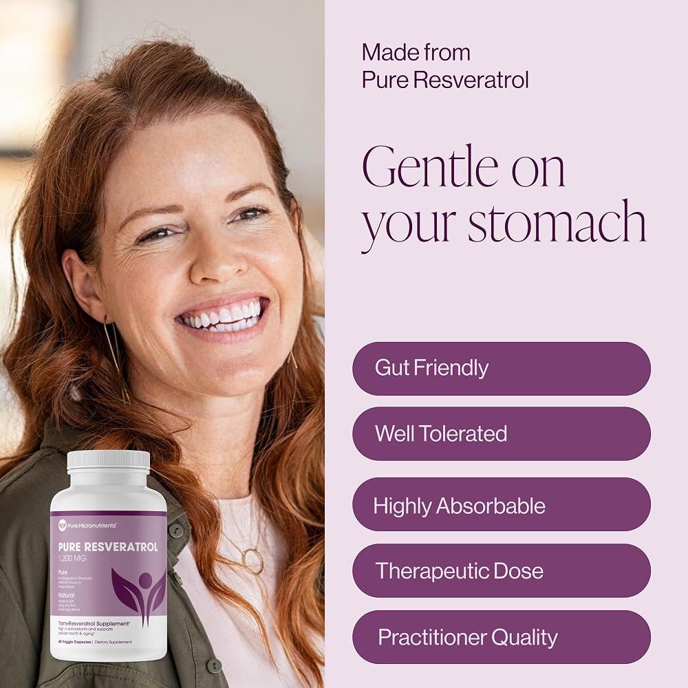 Pure Micronutrients Resveratrol 600mg Trans-Resveratrol - 60 Vegan Capsules - image 5