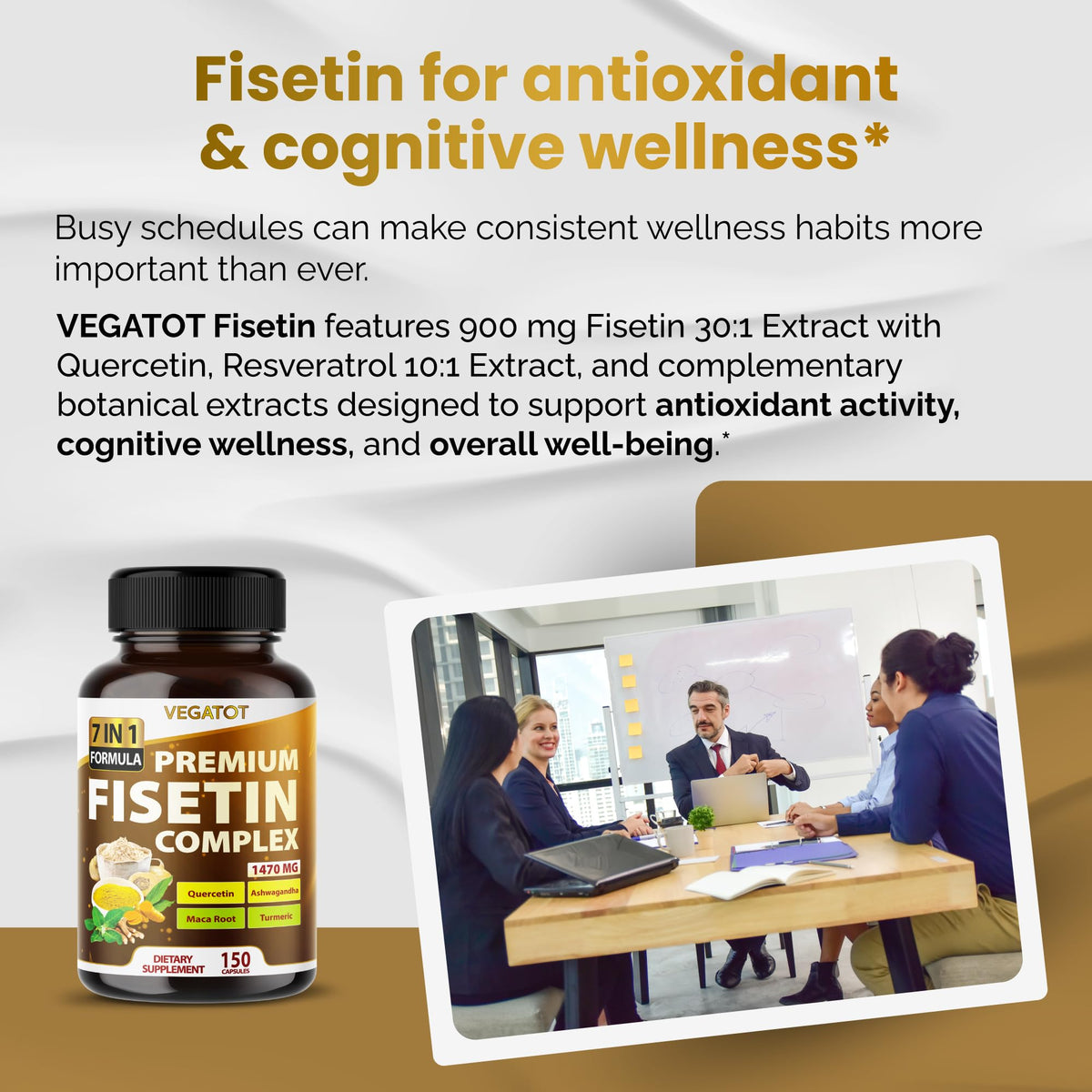 VEGATOT Fisetin Complex 1470mg 7-in-1 with Quercetin - 150 Capsules - image 2