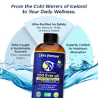Life's Fortune Cod Liver Oil Liquid Lemon Flavor Organic Supplement