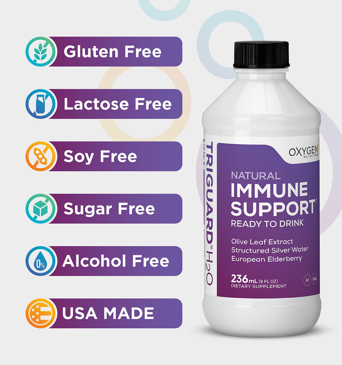 Oxygen Nutrition Triguard Plus Colloidal Silver Immune Support - 8 Fl Oz - image 2