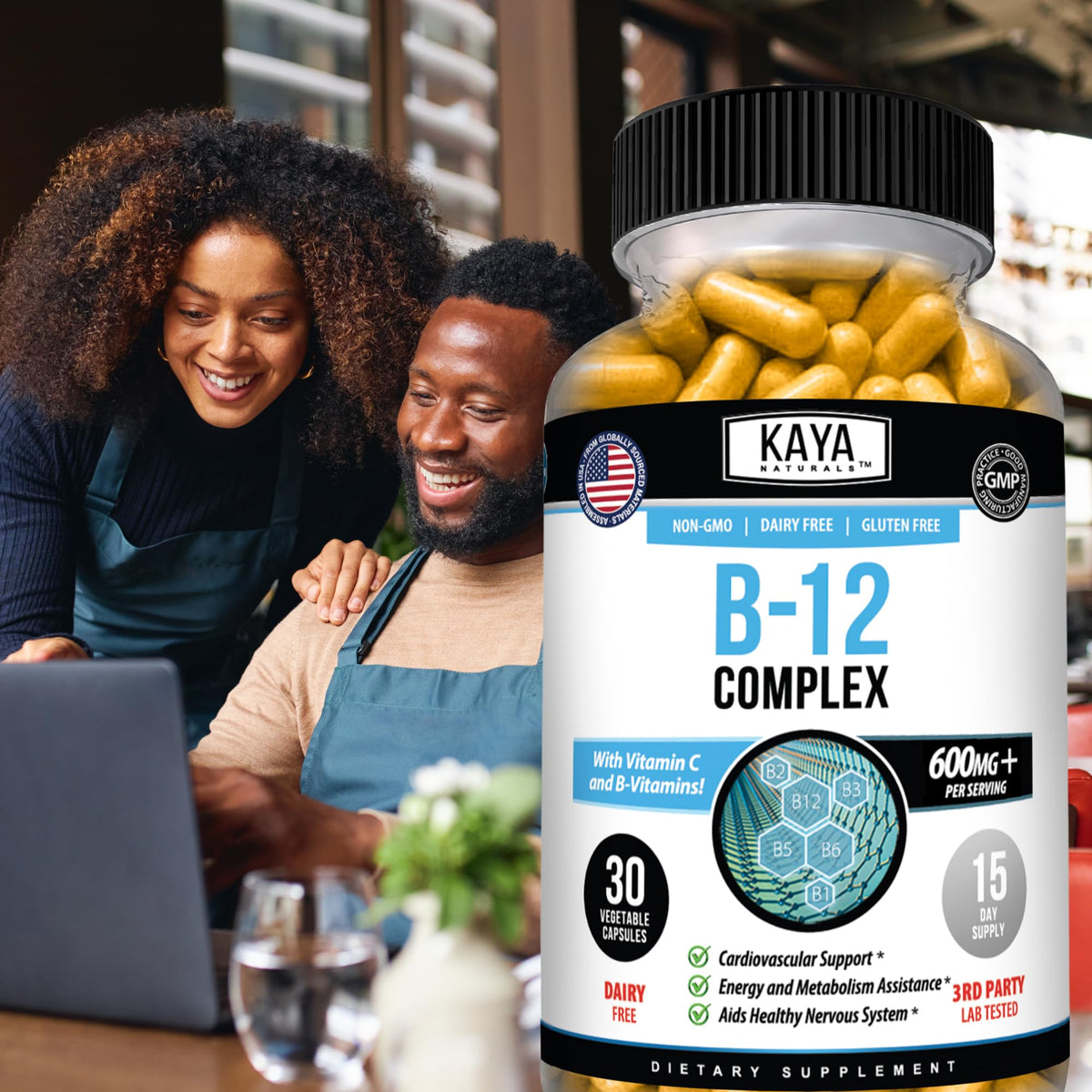 Kaya Naturals B-12 Complex - Multivitamin Supplement for Women & Men