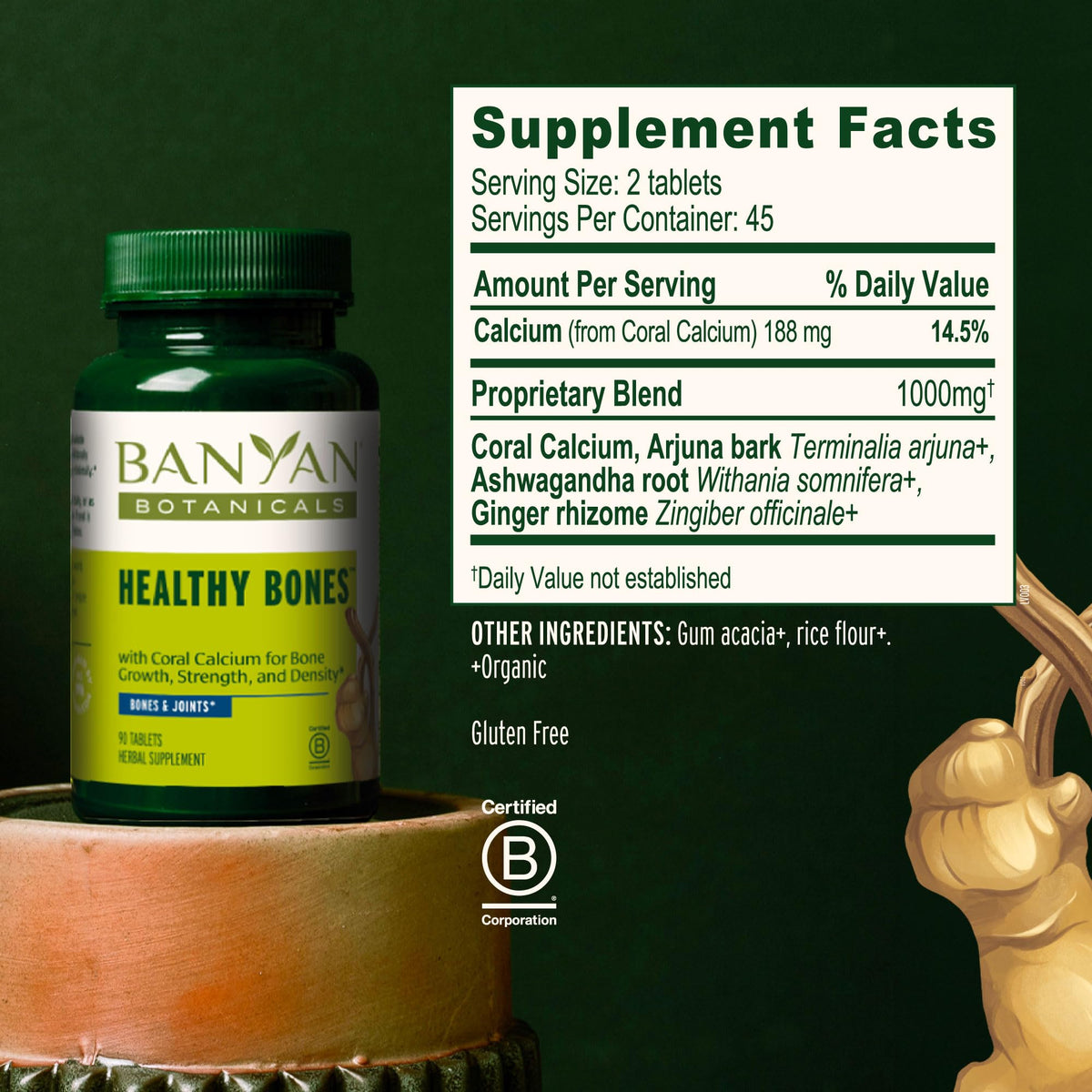 Banyan Botanicals Organic Healthy Bones Calcium - 90 Tablets - image 4