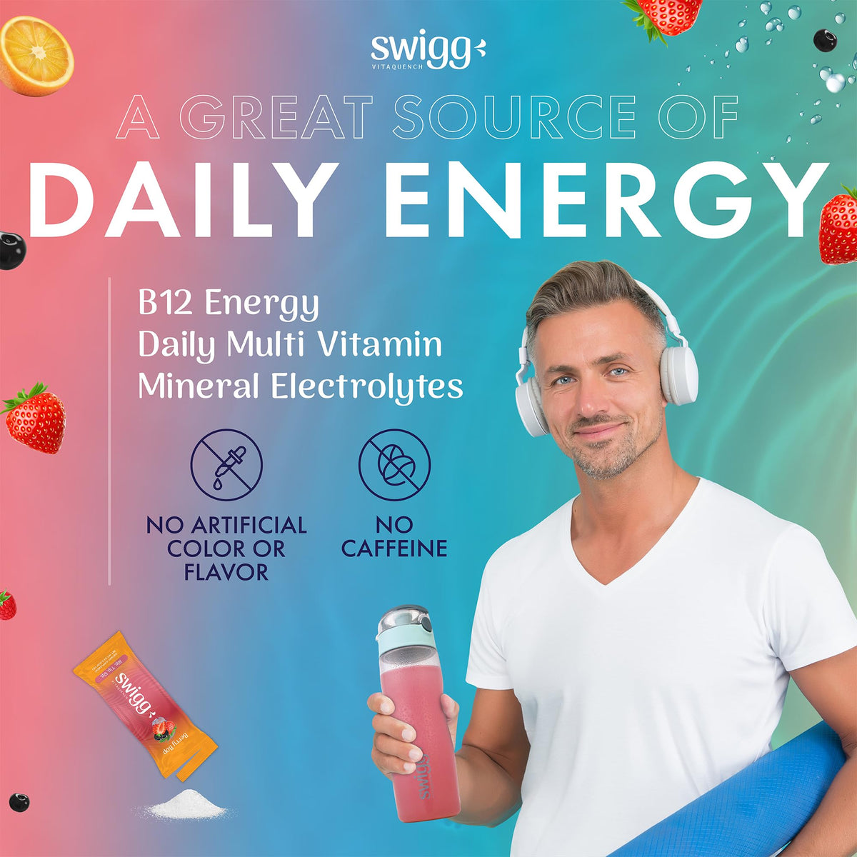 Swigg Electrolytes Powder Packets Multi Vitamin Water - 30 Packets - image 3