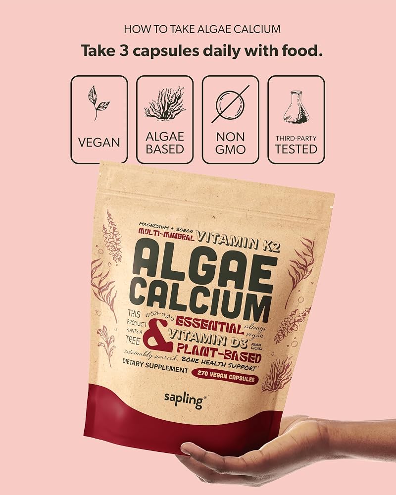sapling Calcium Supplement with Vitamin K2 & D3 - 270 Capsules - image 3