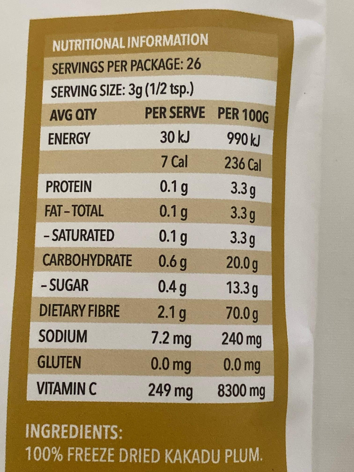The Australian Superfood Company Kakadu Plum Freeze Dried Powder - 80g - image 2