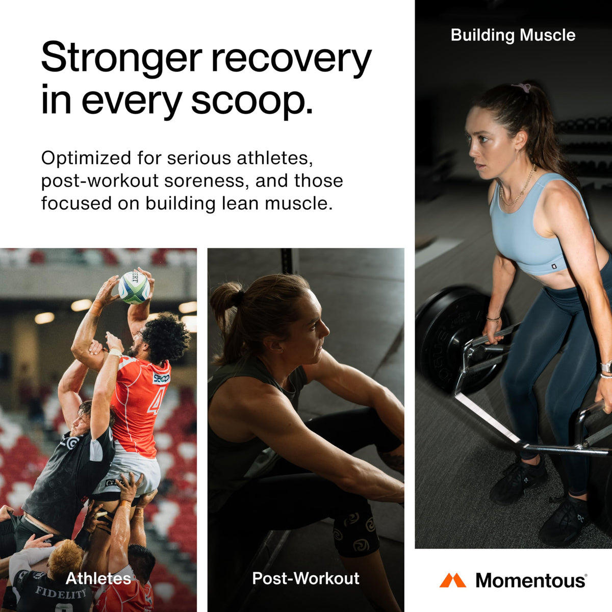 Momentous Recovery Grass-Fed Whey Protein Powder