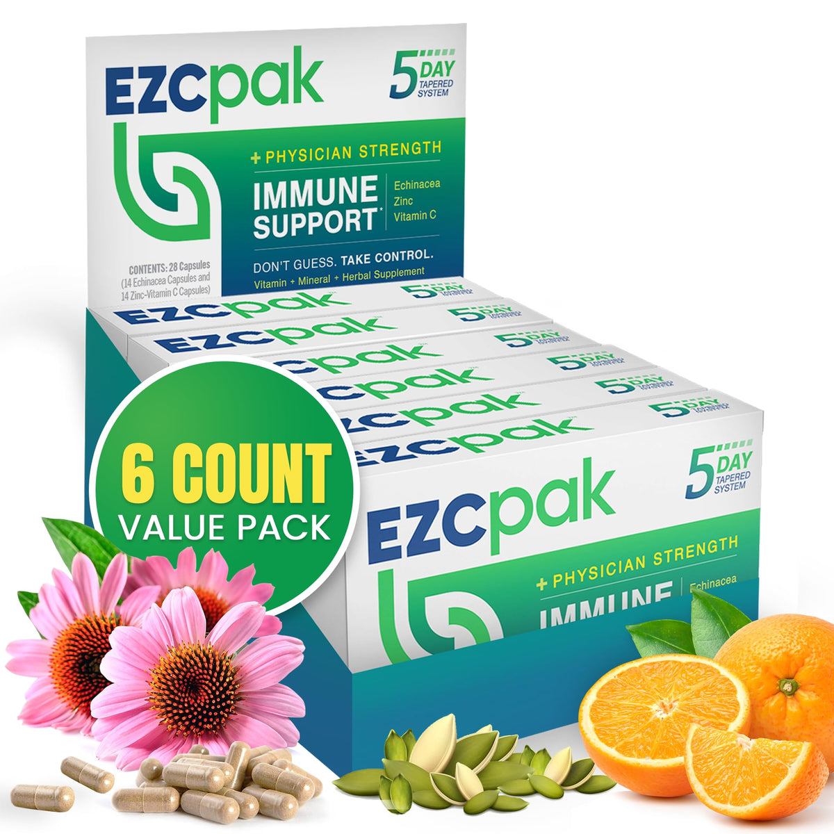 EZC Pak 5-Day Tapered Immune Support Booster - Vitamin Supplement