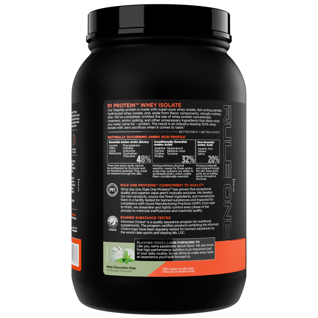 Rule 1 R1 Protein Whey Isolate - with 25g Protein & 6g BCAA