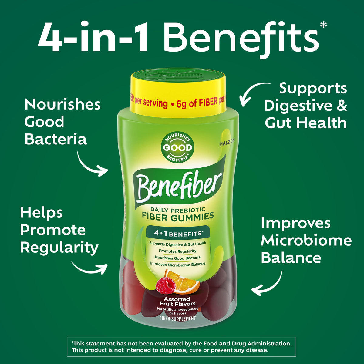 Benefiber Prebiotic Fiber Supplement Gummies