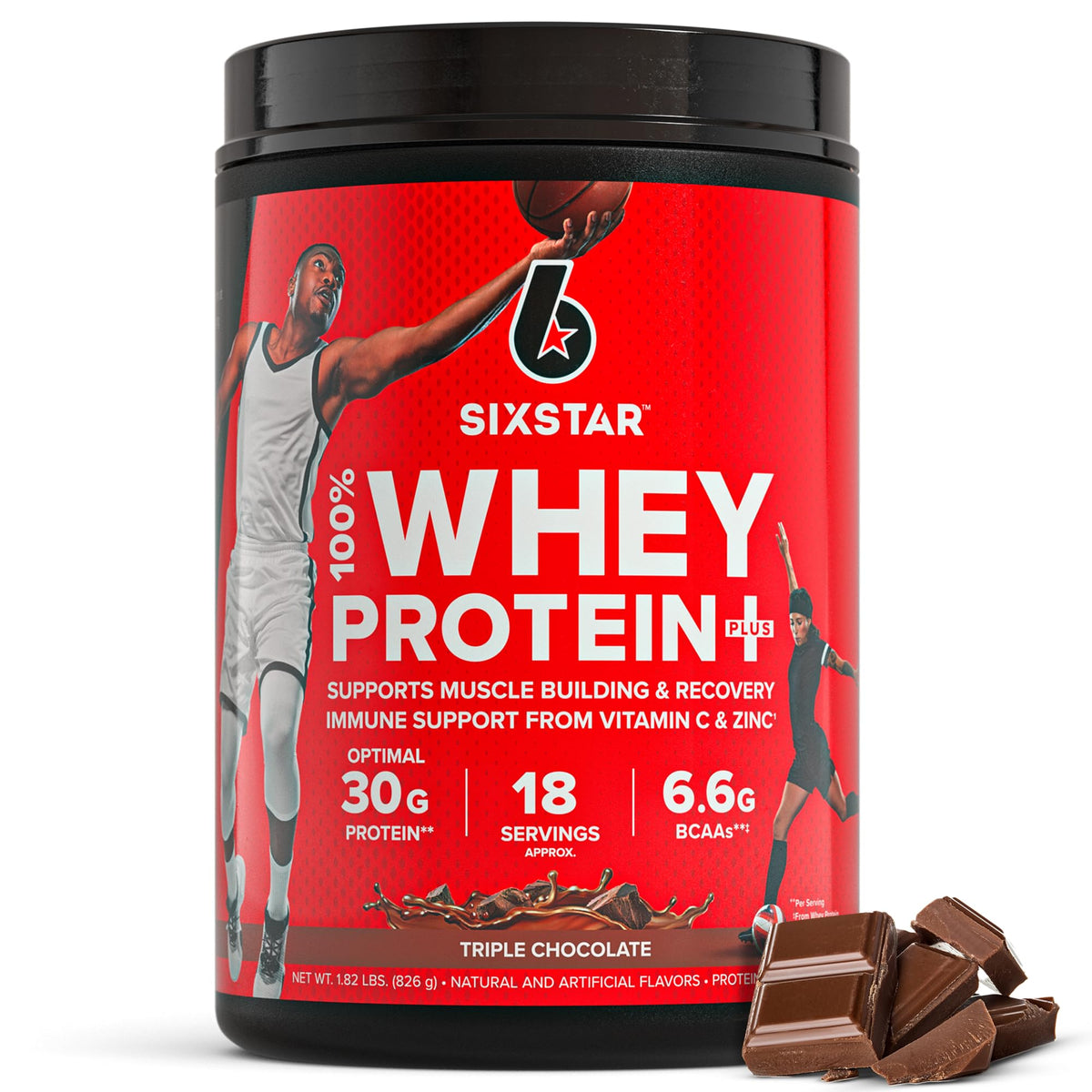 Six Star Whey Protein Powder Plus Triple Chocolate - 1.82 lb