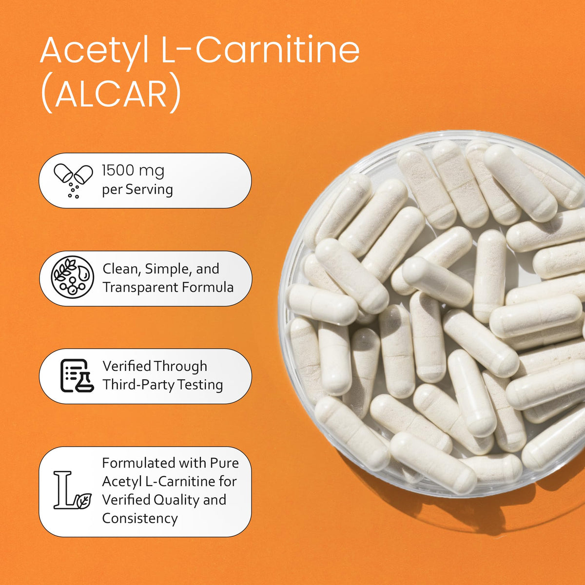 NaturaLife Labs Acetyl L-Carnitine 1500 mg - 100 Capsules - image 4