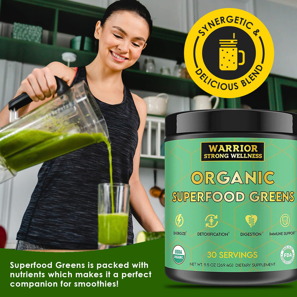 Warrior Strong Wellness Certified Organic Greens Powder - 30 Servings - image 3