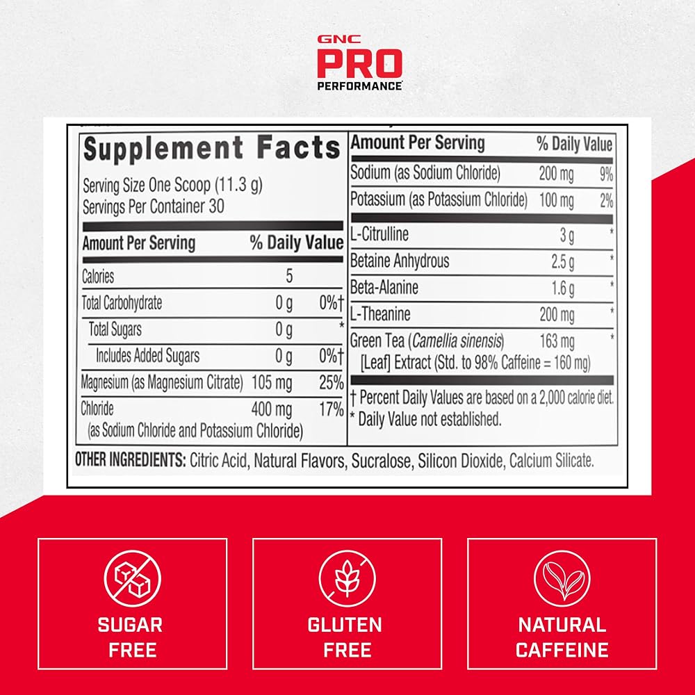 GNC Pro Performance Pre-Workout Blue Raspberry - 30 Servings - image 6