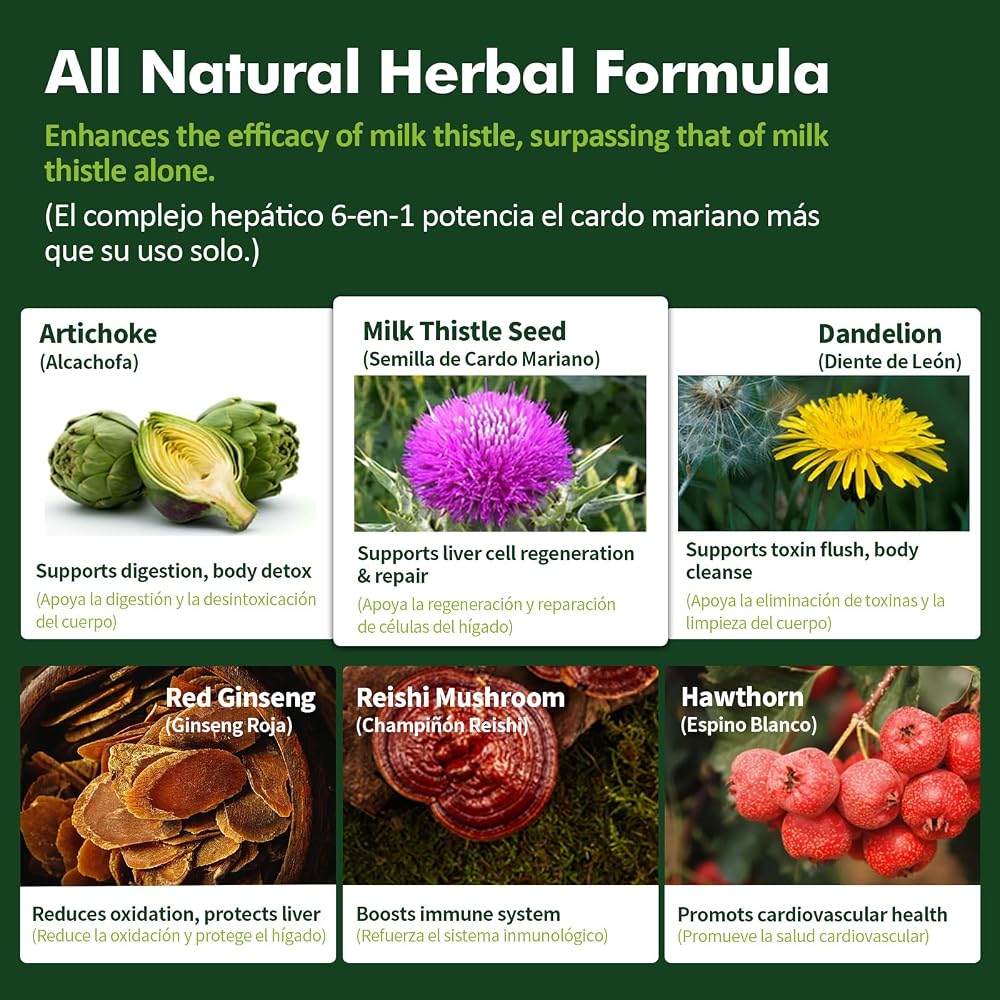Herbmood Milk Thistle Liver Detox Drops,Herbal Detox Liquid.