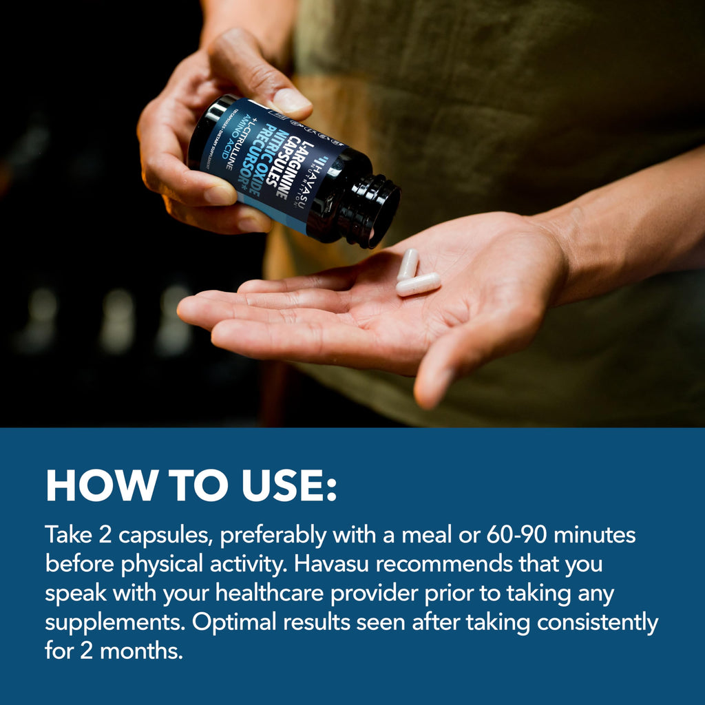 HAVASU NUTRITION L-Arginine Nitric Oxide Supplement Capsules
