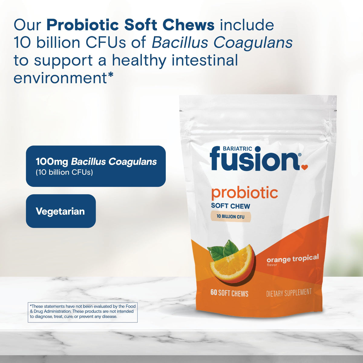 Bariatric Fusion Probiotic Orange Tropical - 60 Soft Chews - image 5