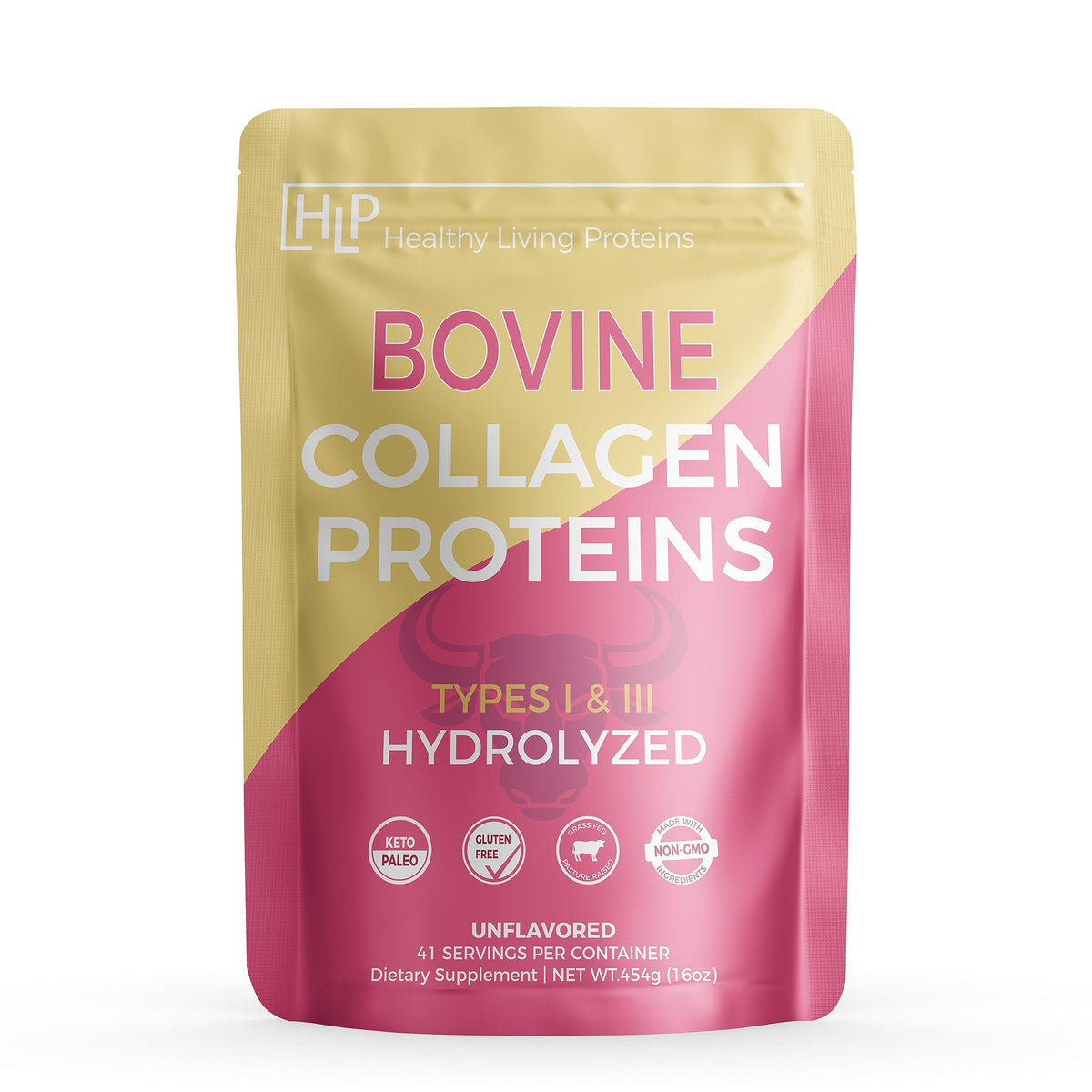 HLP Healthy Living Proteins Bovine Collagen Peptides Powder - 16 oz