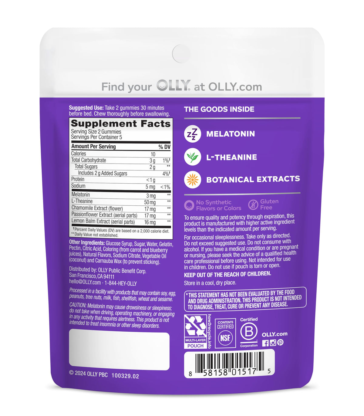 OLLY Blackberry Zen Restful Sleep Gummy - 10 Count - image 10