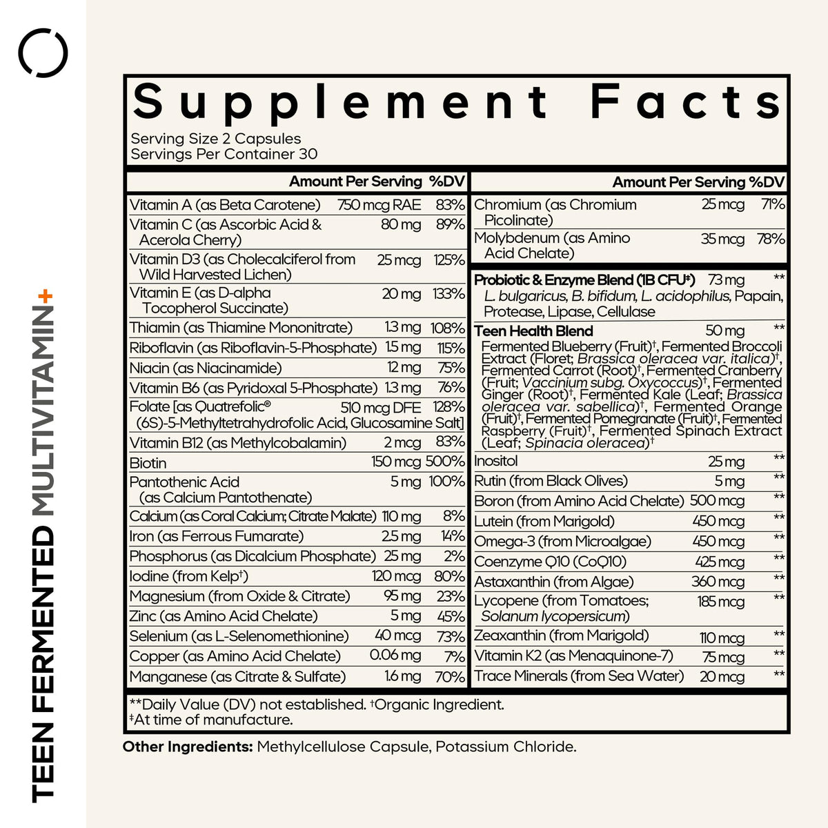 Codeage Teen Multivitamin, Boys & Girls - 60 Capsules - image 2