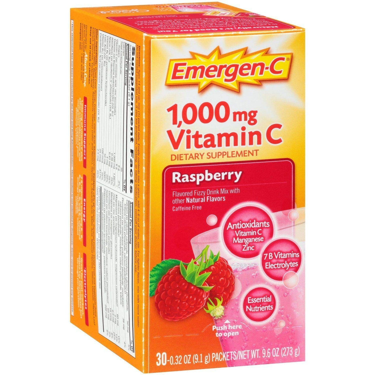 Emergen-C Raspberry Vitamin C Powder Immune Support - 30 Packets