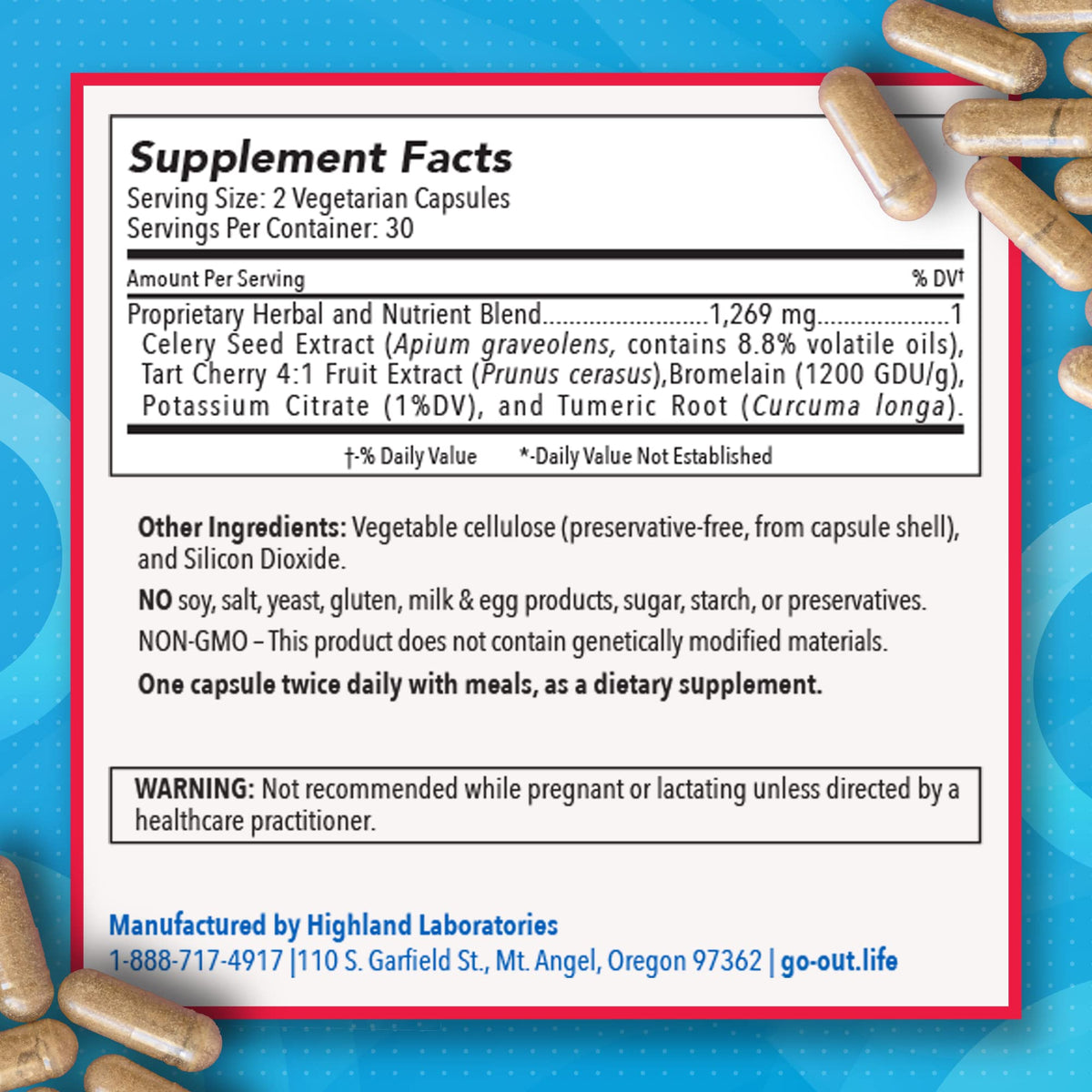 Mt. Angel Vitamins Go Out Extra Strength Uric Acid Balance - 60 Capsules - image 5