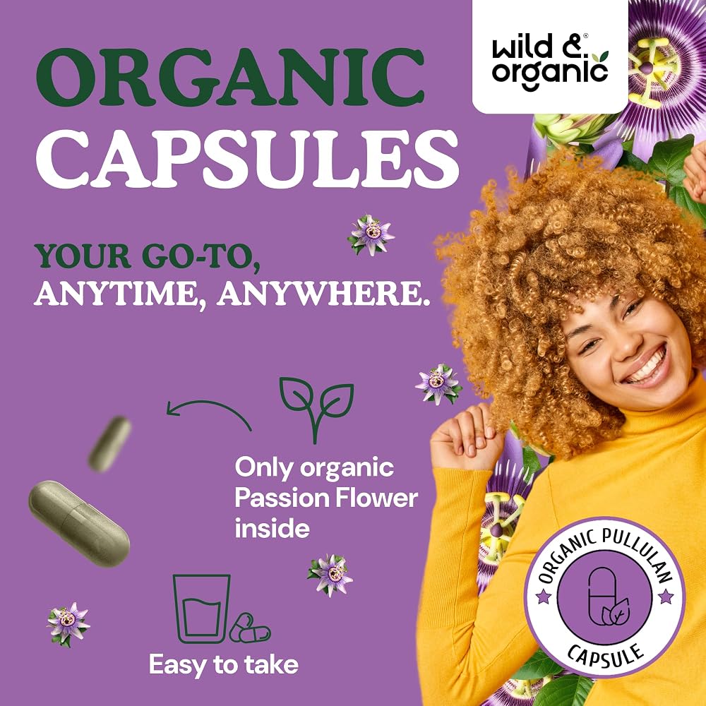 Wild & Organic Passion Flower 600 mg Capsules - 90 Count - image 4