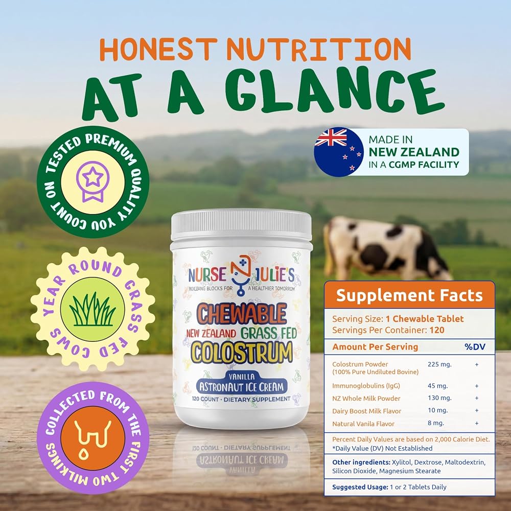 Nurse Julie's Colostrum for Kids Chewable Tablets - 120 Count - image 4