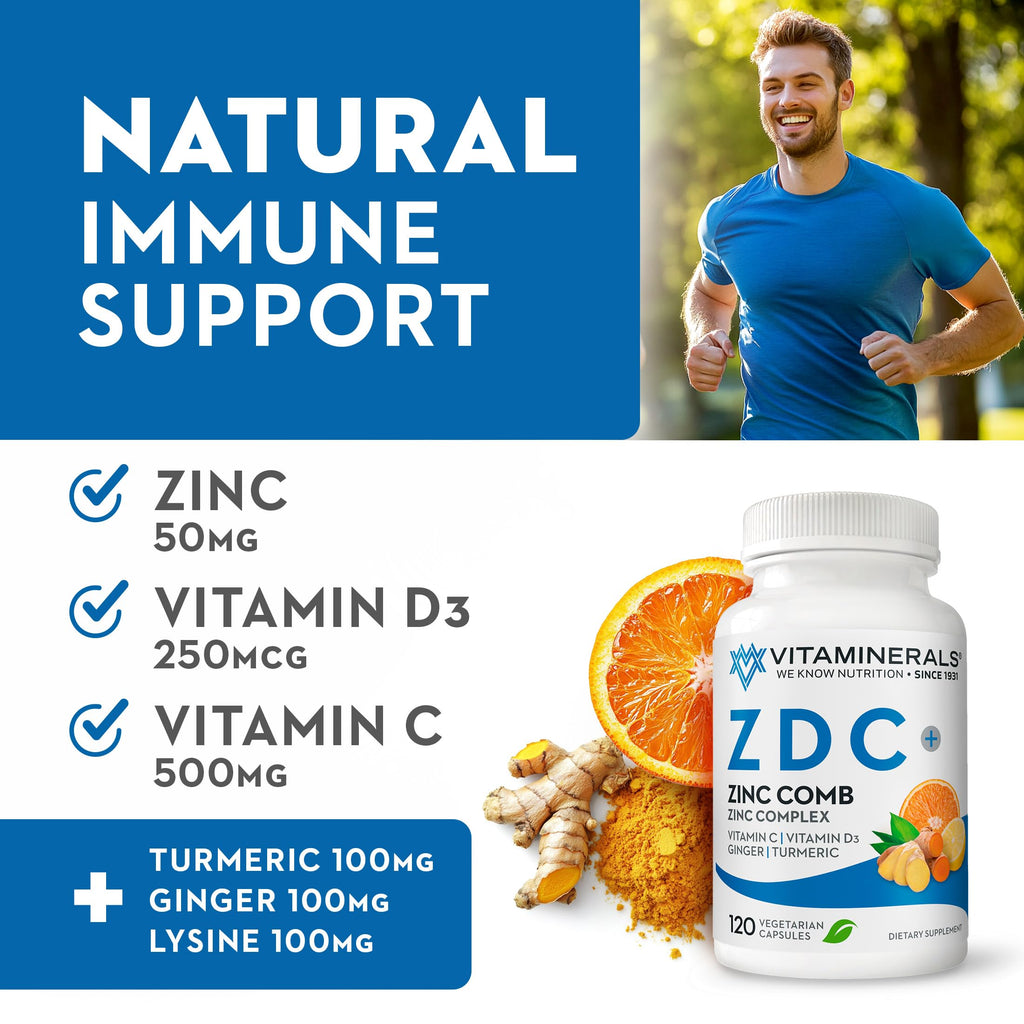 Vitaminerals Z D C Zinc Complex 50mg Vitamin D3 - 120 Capsules - image 3