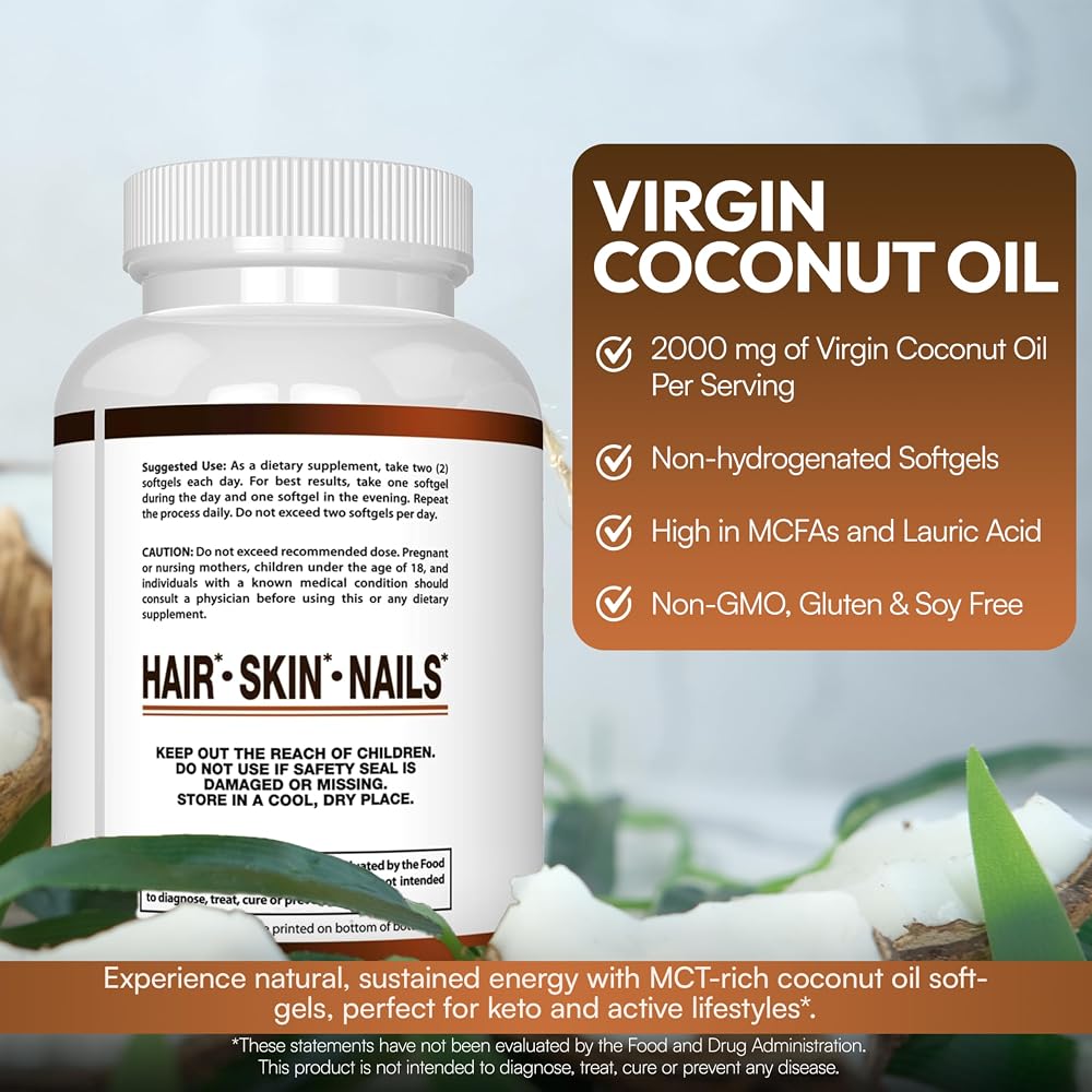 Arazo Nutrition Organic Coconut Oil 2000 MG - 120 Softgels - image 4