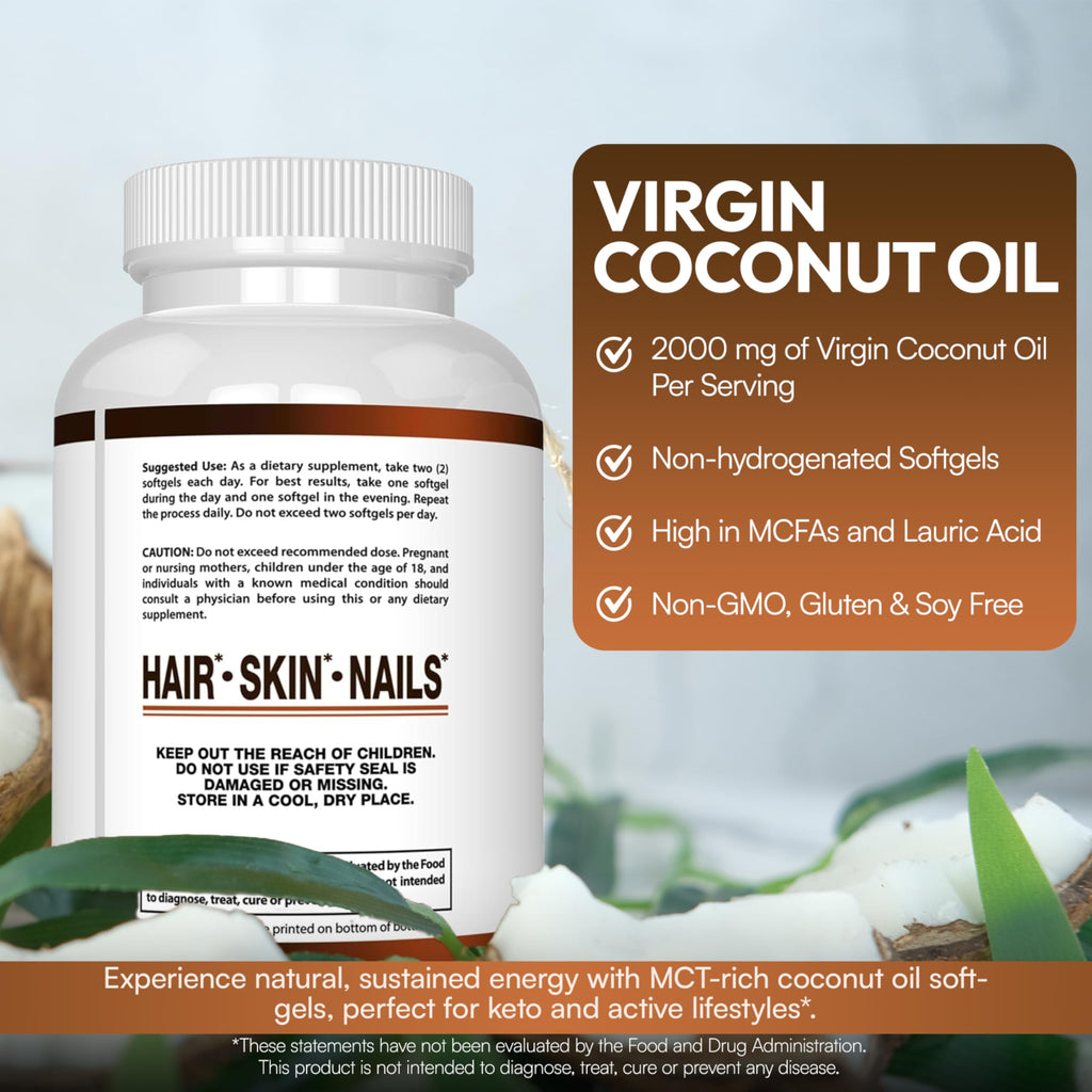 Arazo Nutrition Organic Coconut Oil 2000 MG - 120 Softgels - image 4