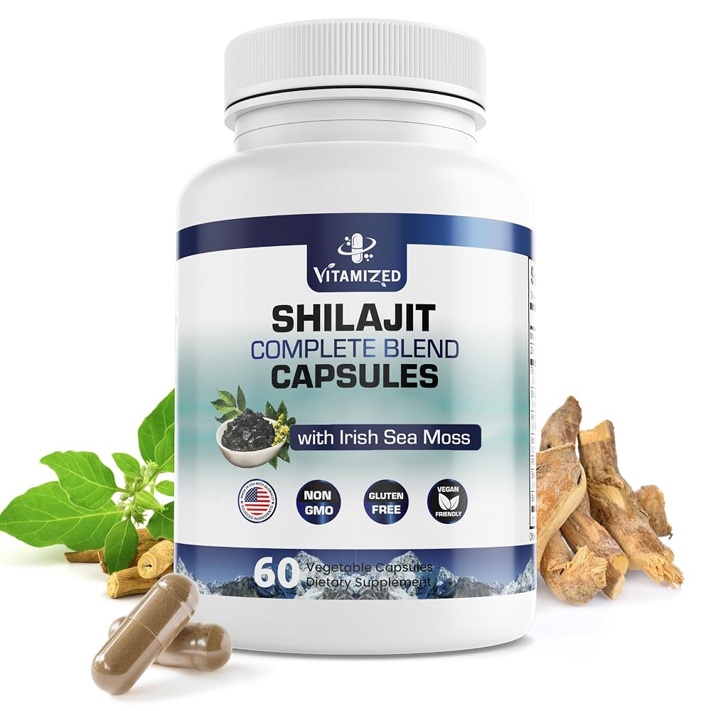 VITAMIZED Shilajit with Ashwagandha Supplement - 60 Capsules