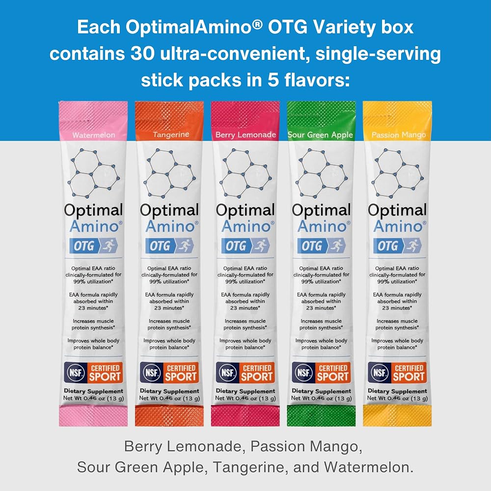 OptimalAmino OTG Stick Packs Complete Amino Acid Profile - 30 Count - image 4