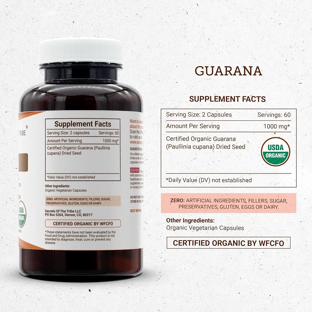 Secrets of the Tribe Guarana USDA Organic Capsules