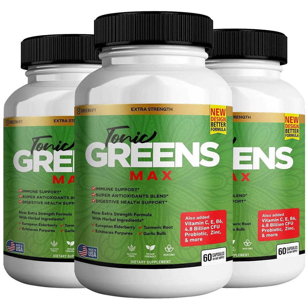 GREENVIFY Tonic Greens Max, Extra Strength Immune Support Supplement