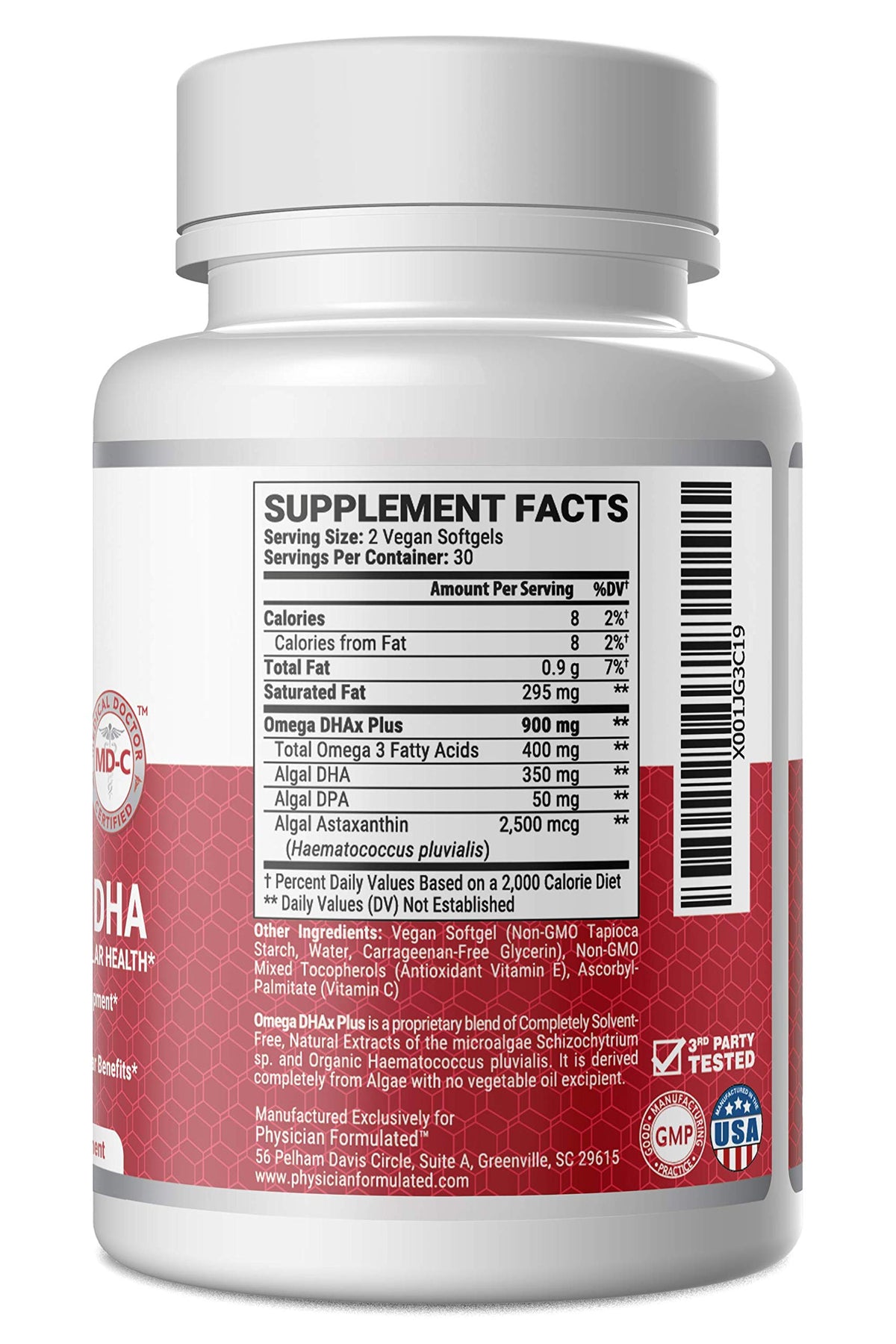 Physician Formulated Vegan DHA Omega 3 Brain Support - 60 Softgels - image 6