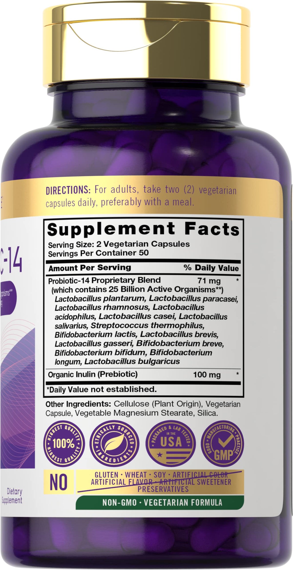 Carlyle Probiotics 25 Billion CFU with Prebiotics - 100 Capsules - image 2