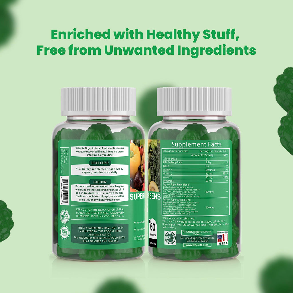 VIDAVITE Sugar-Free Super Greens Gummies - 60 Count - image 6