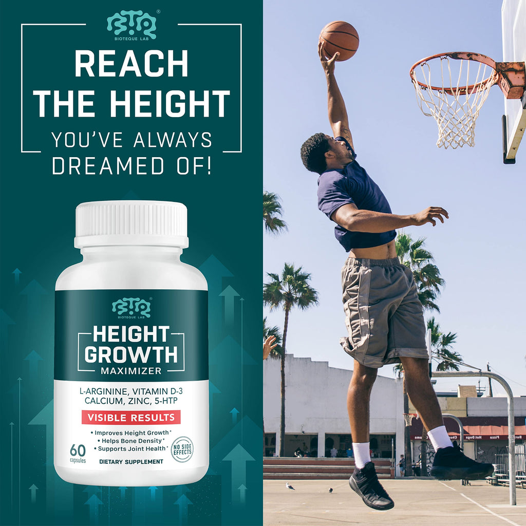 BTQ BIOTEQUE LAB Height Growth Maximizer Calcium Vitamin D3 Zinc - 60 Capsules - image 6