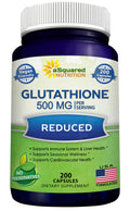 aSquared Nutrition Reduced Glutathione 500mg - 200 Capsules
