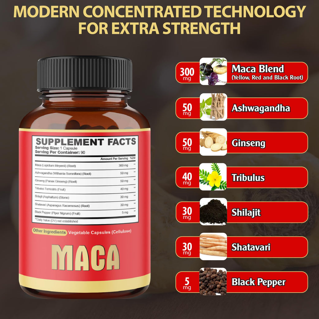 Agobi Maca Root Capsules Energy & Performance - 90 Capsules - image 2