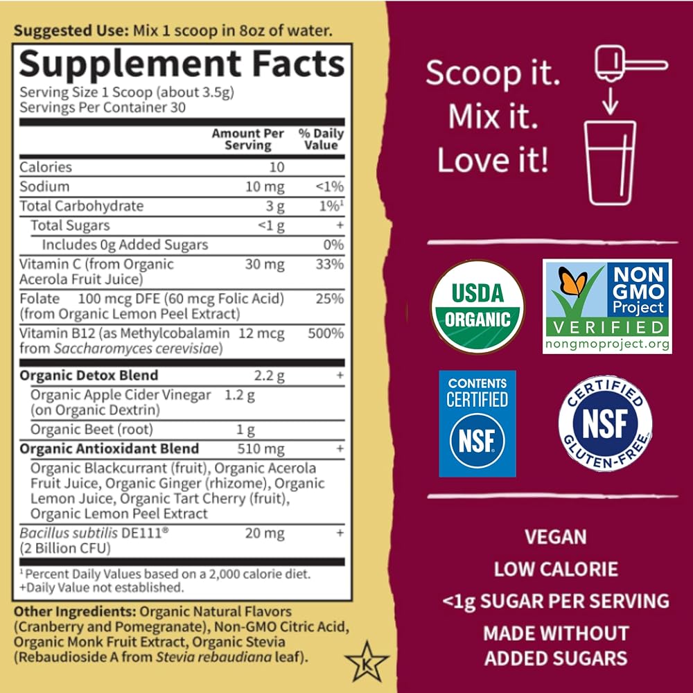 Garden of Life BEETS Detox Powder, Cranberry Pomegranate, 30 Servings - image 5