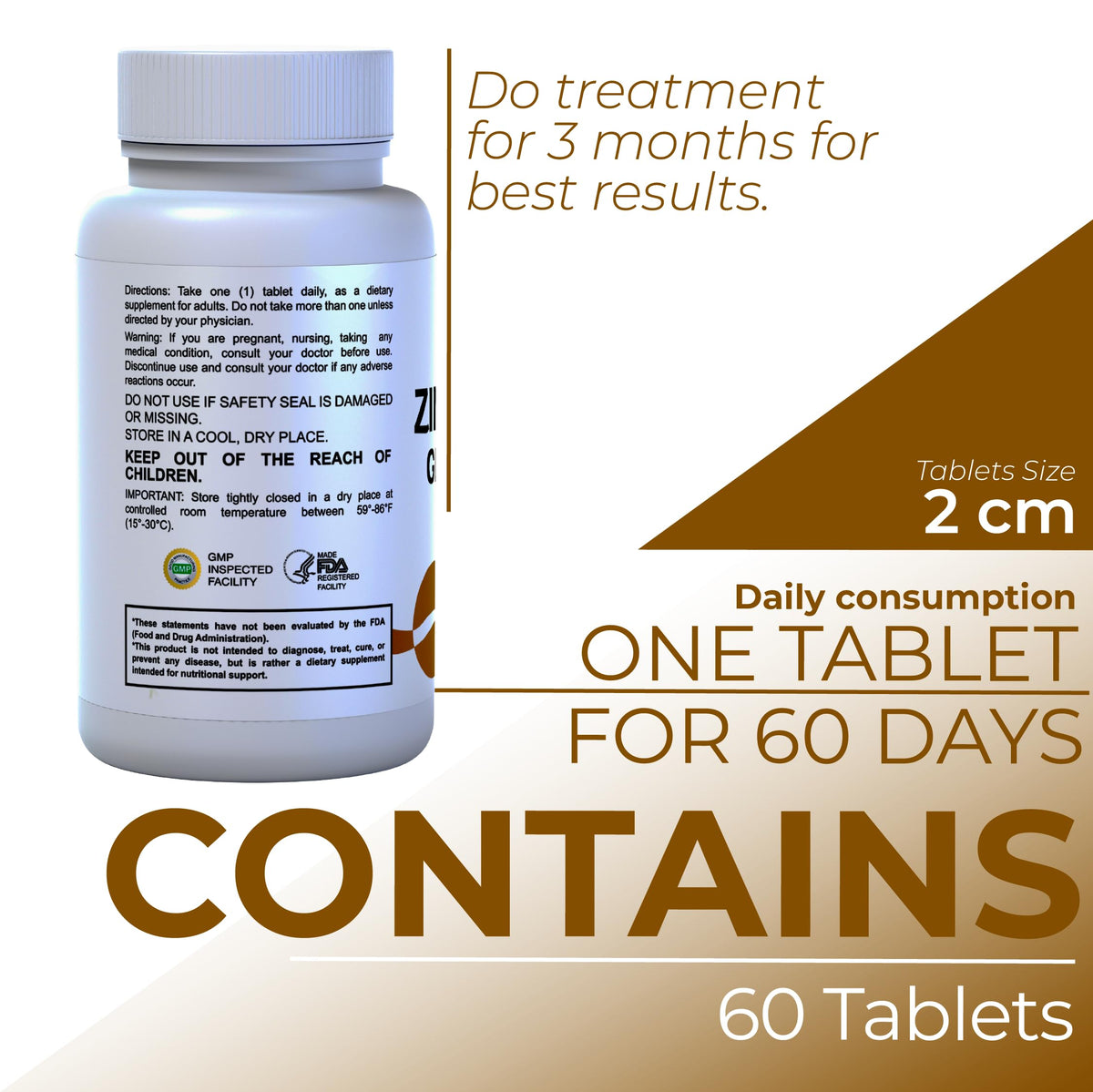 Hallusa Natural Zinc 25mg Gluconate Immune Support - 60 Tablets - image 5
