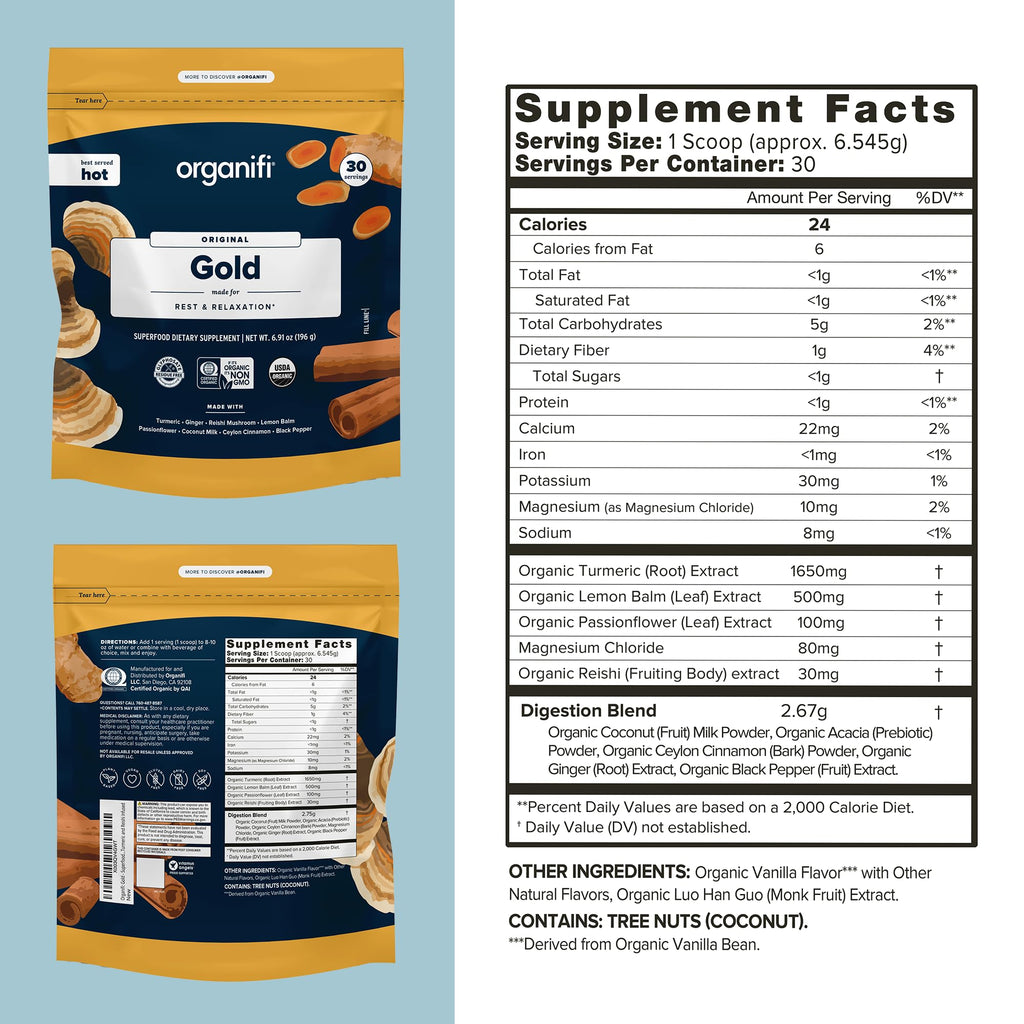 Organifi Gold Turmeric Tea Powder for Sleep - 90 Servings - image 2