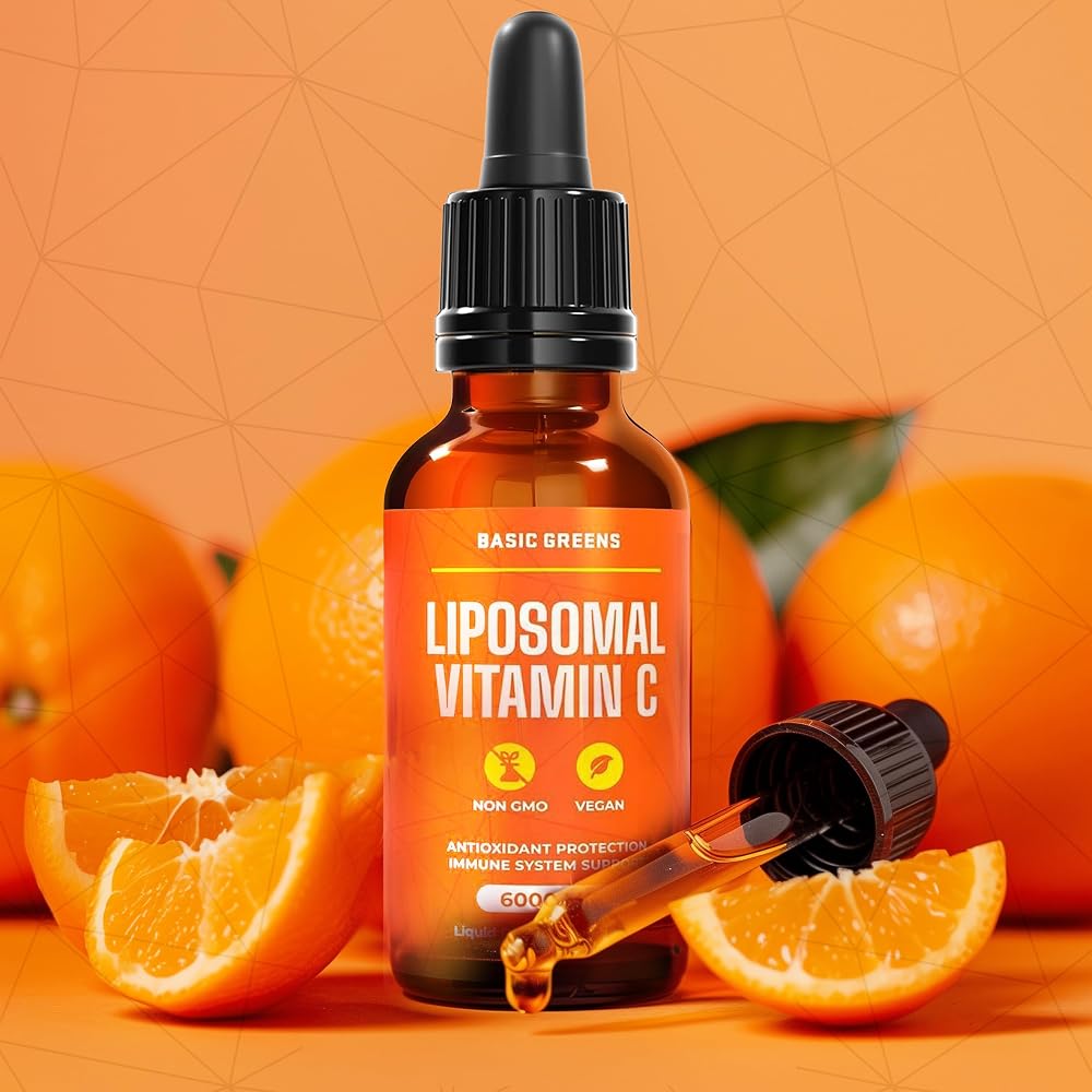 BASIC GREENS Vitamin C Liposomal Liquid 6000mg for Immune Support