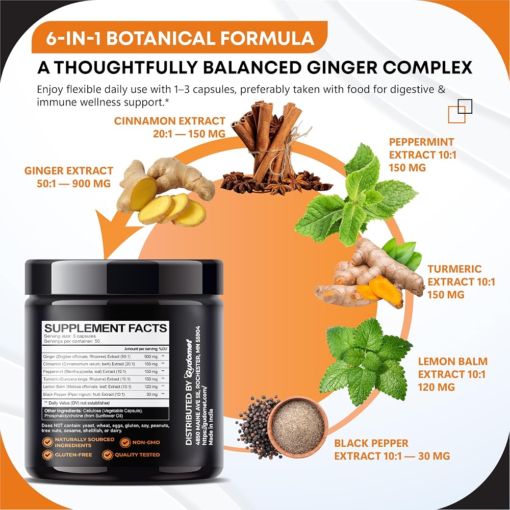 GUDOMET Liposomal Ginger Complex 1,500 mg - 150 Capsules - image 4