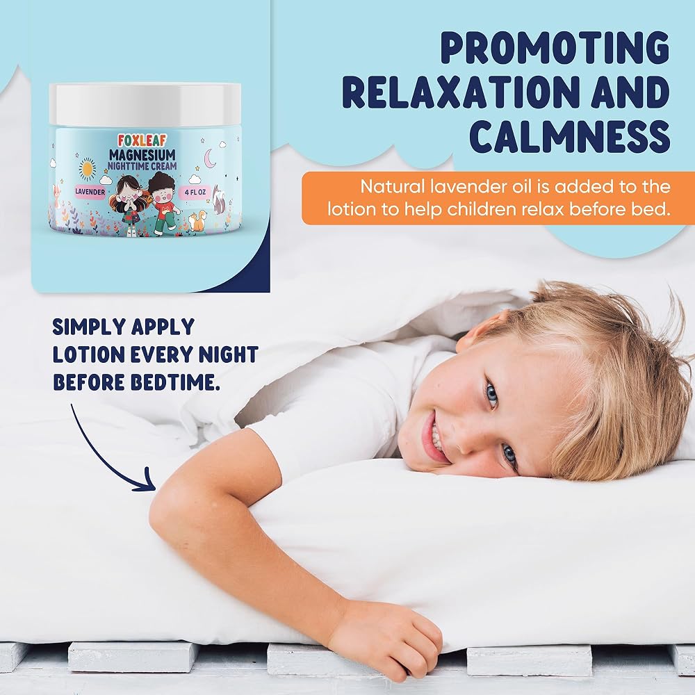 FOXLEAF Magnesium Cream for Kids Sleep Support - 4 oz - image 2