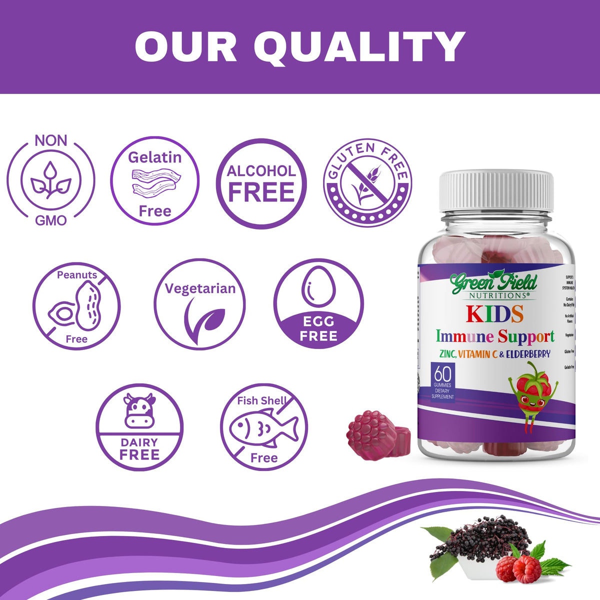 Greenfield Nutritions Elderberry Immune Support Gummies - 60 Gummies - image 7