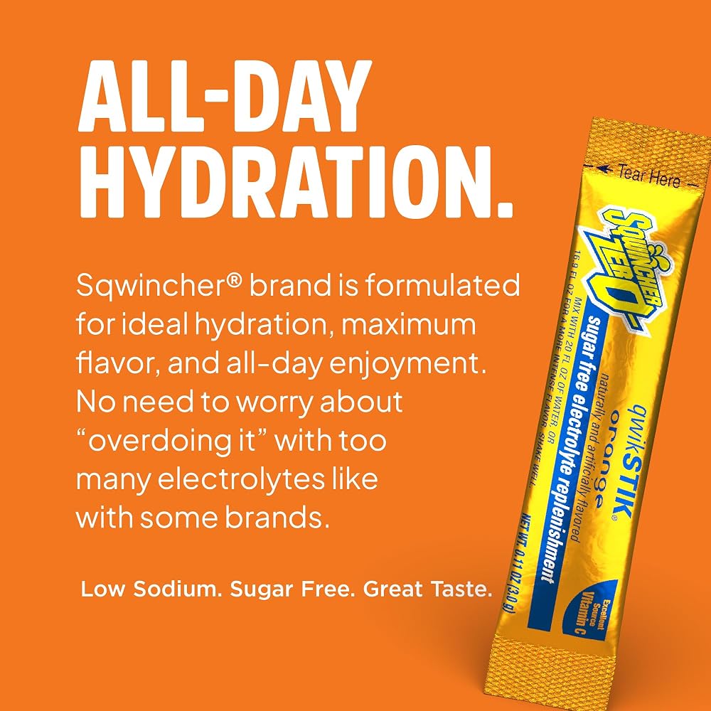 Sqwincher Zero Qwik Stik - Sugar Free Electrolyte Powdered Beverage